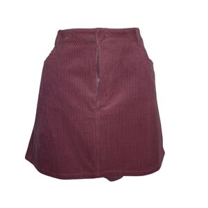 Francesca's Collections Corduroy Mini Skirt in Burgundy